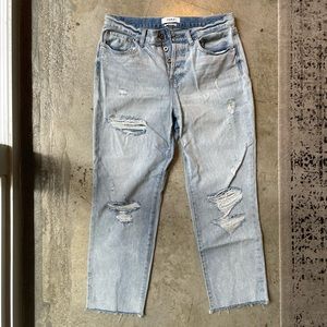 Pistola Cropped High-Waisted Distressed Jeans size 30